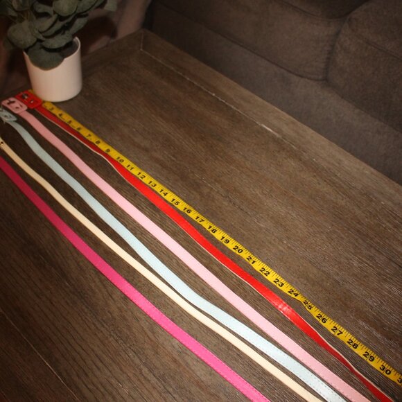 womens skinny faux leather dress belts lot of 5 - Picture 1 of 5